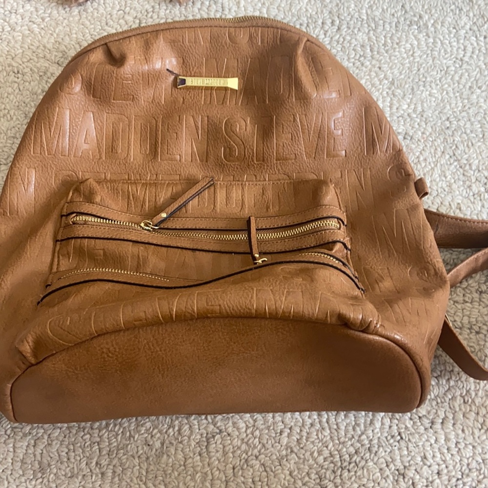 Faux leather backpack